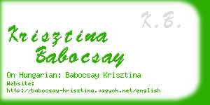 krisztina babocsay business card